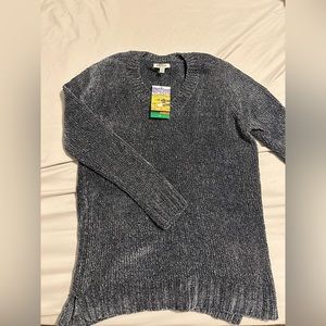 Orvis Chenille Sweater NWT Size XL Dark Heather blue